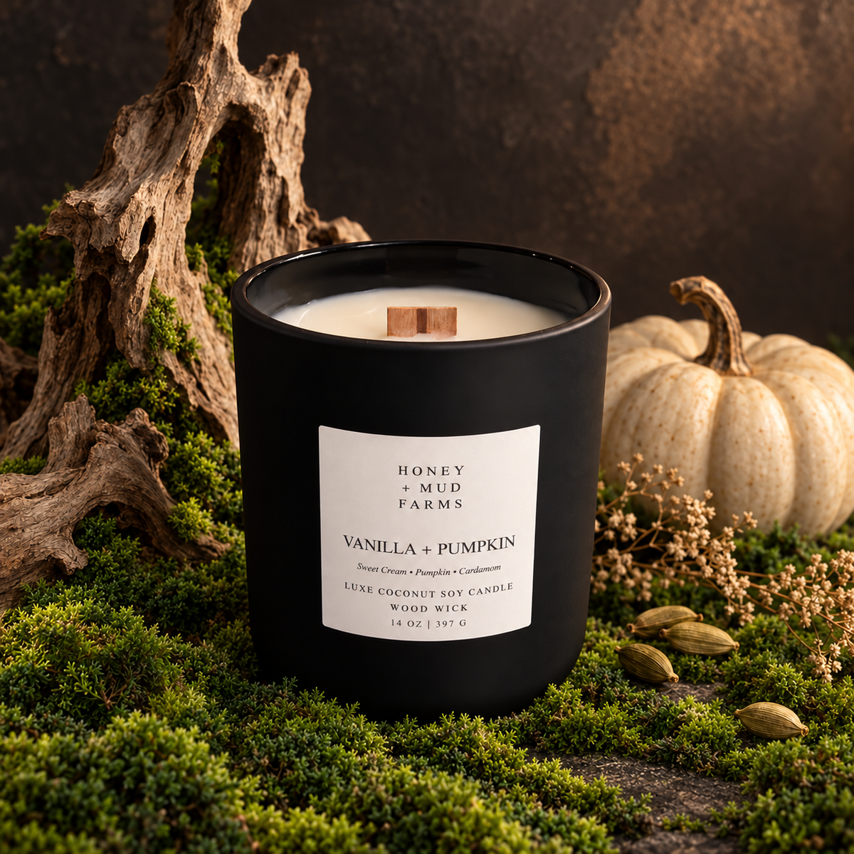 Vanilla + Pumpkin Luxe Coconut Soy Candle